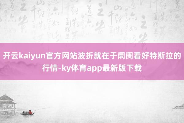 开云kaiyun官方网站波折就在于阛阓看好特斯拉的行情-ky体育app最新版下载