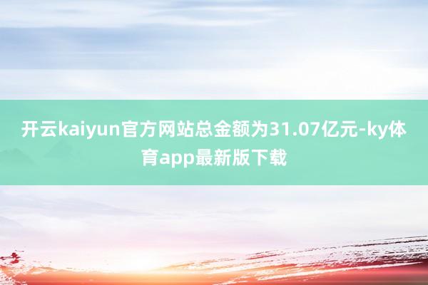 开云kaiyun官方网站总金额为31.07亿元-ky体育app最新版下载