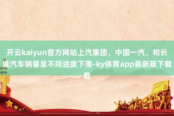 开云kaiyun官方网站上汽集团、中国一汽、和长城汽车销量呈不同进度下落-ky体育app最新版下载