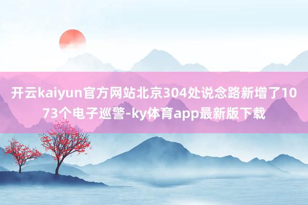 开云kaiyun官方网站北京304处说念路新增了1073个电子巡警-ky体育app最新版下载