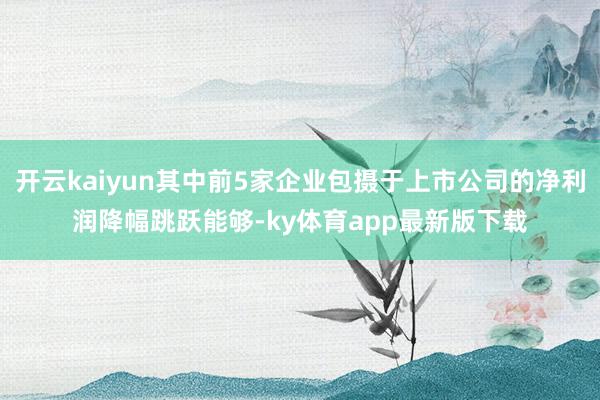 开云kaiyun其中前5家企业包摄于上市公司的净利润降幅跳跃能够-ky体育app最新版下载