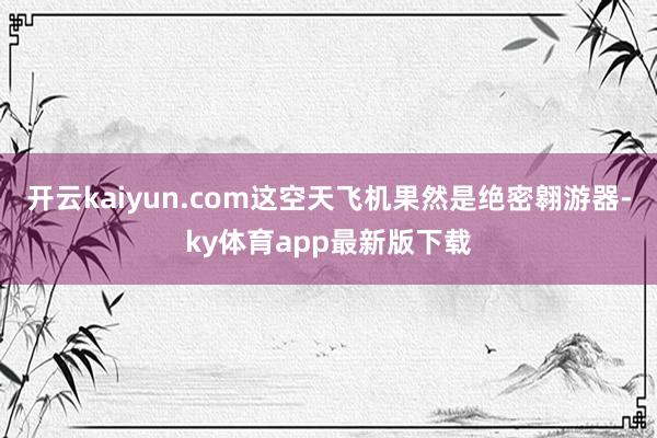 开云kaiyun.com这空天飞机果然是绝密翱游器-ky体育app最新版下载