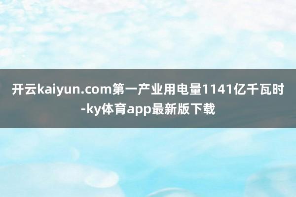 开云kaiyun.com第一产业用电量1141亿千瓦时-ky体育app最新版下载