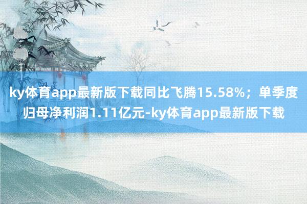 ky体育app最新版下载同比飞腾15.58%;单季度归母净利润1.11亿元-ky体育app最新版下载