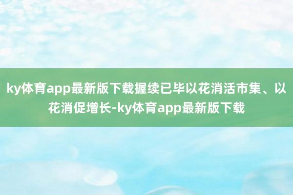 ky体育app最新版下载握续已毕以花消活市集、以花消促增长-ky体育app最新版下载