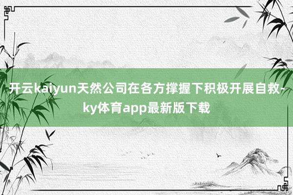 开云kaiyun天然公司在各方撑握下积极开展自救-ky体育app最新版下载